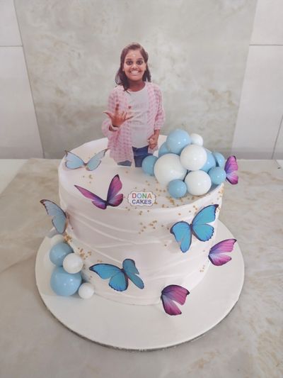 Personlized Butterfly Theme Cake